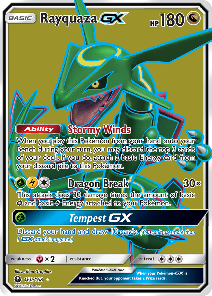 Rayquaza-GX - Celestial Storm - #160 - Pokemon TCG card