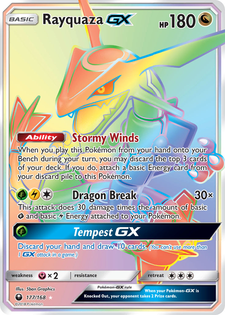 Rayquaza-GX - Celestial Storm - #177 - Pokemon TCG card