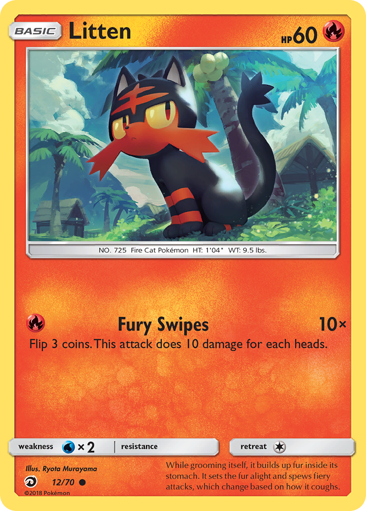 Litten - Dragon Majesty - #12 - Pokemon TCG card