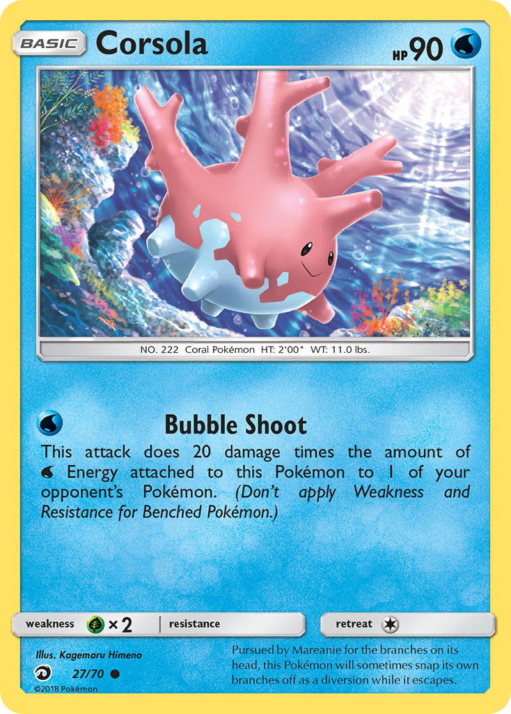 Corsola - Dragon Majesty - #27 - Pokemon TCG card