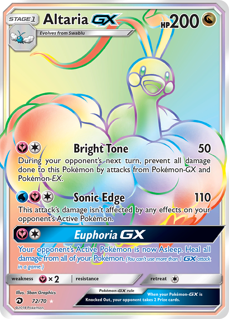 Altaria-GX - Dragon Majesty - #72 - Pokemon TCG card