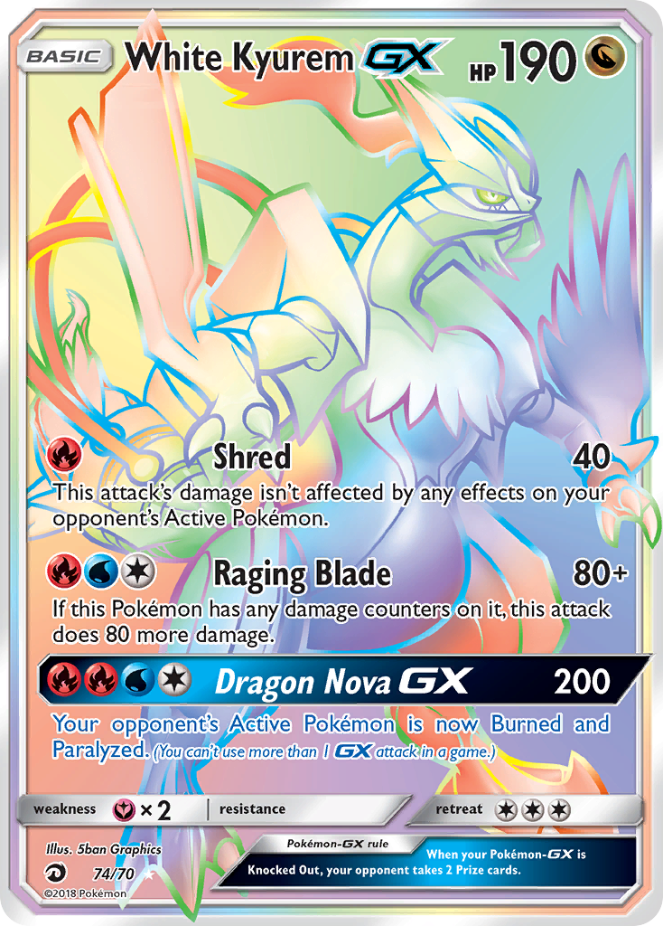 White Kyurem-GX - Dragon Majesty - #74 - Pokemon TCG card