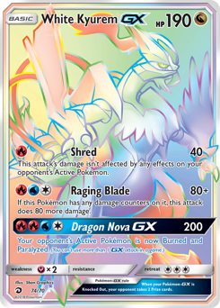 White Kyurem-GX - Dragon Majesty - #74 - Pokemon TCG card
