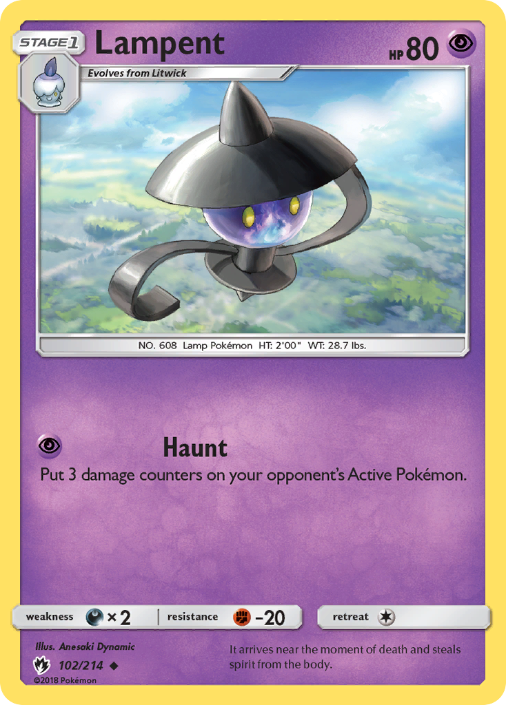 Lampent - Lost Thunder - #102 - Pokemon TCG card