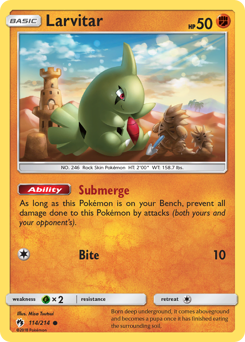 Larvitar #114 Larvitar - Lost Thunder - #114 - Pokemon TCG card