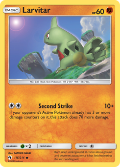 Larvitar #115 Larvitar - Lost Thunder - #115 - Pokemon TCG card