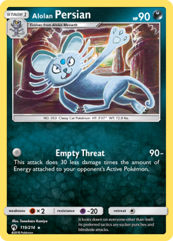 Alolan Persian #119 Alolan Persian - Lost Thunder - #119 - Pokemon TCG card