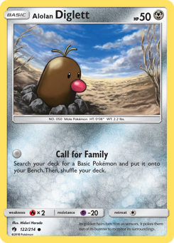 Alolan Diglett - Lost Thunder - #122 - Pokemon TCG card
