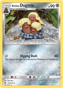 Alolan Dugtrio #123 Alolan Dugtrio - Lost Thunder - #123 - Pokemon TCG card