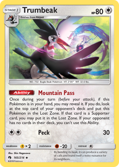 Trumbeak - Lost Thunder - #165 - Pokemon TCG card