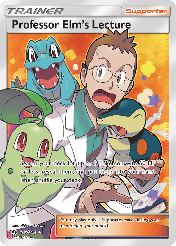 Professor Elm's Lecture - Lost Thunder - #213 - Pokemon TCG card