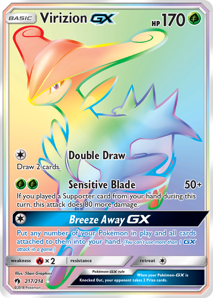 Virizion-GX - Lost Thunder - #217 - Pokemon TCG card
