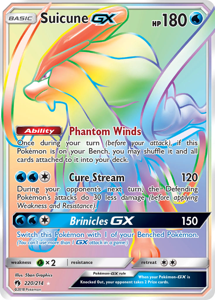 Suicune-GX - Lost Thunder - #220 - Pokemon TCG card