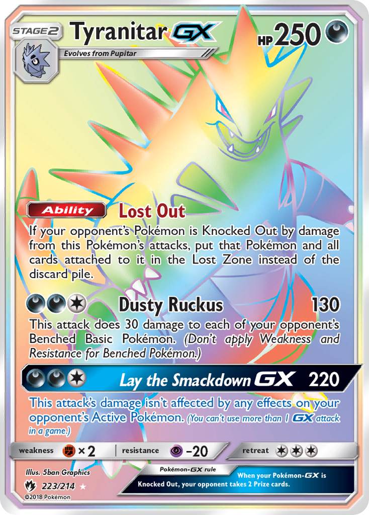 Tyranitar-GX - Lost Thunder - #223 - Pokemon TCG card