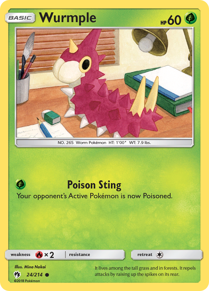 Wurmple - Lost Thunder - #24 - Pokemon TCG card