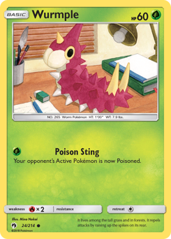 Wurmple - Lost Thunder - #24 - Pokemon TCG card