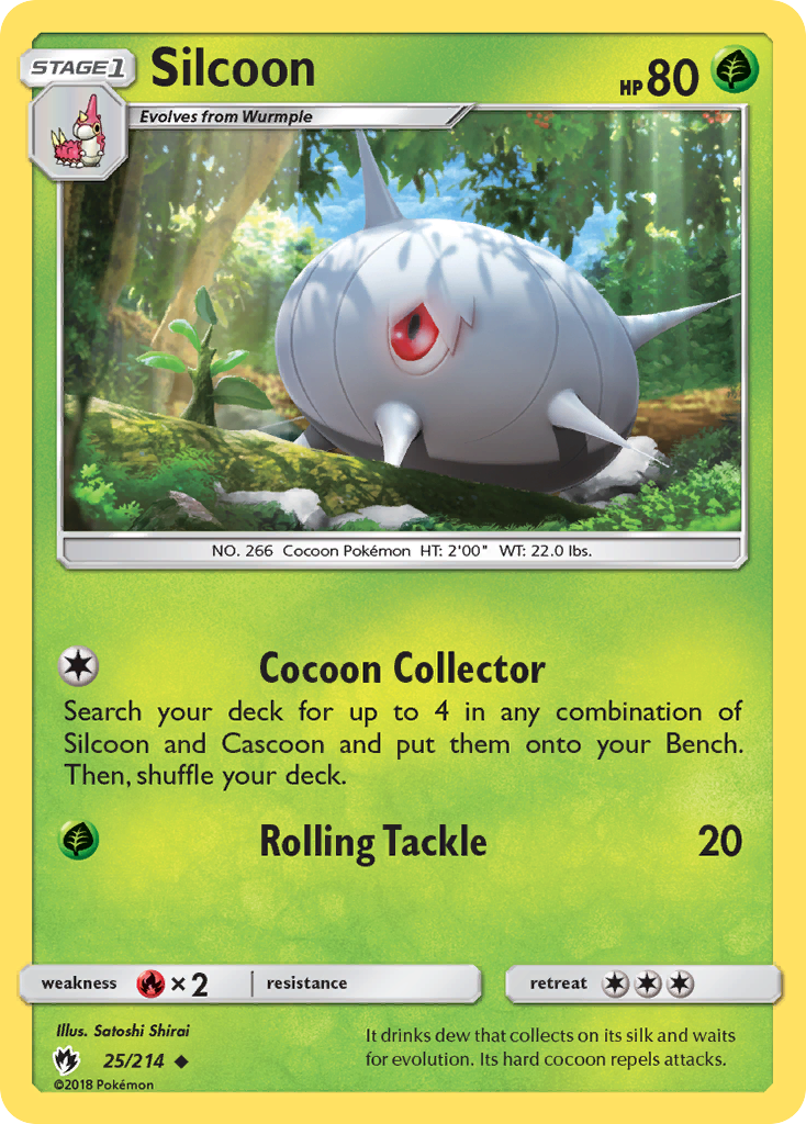 Silcoon - Lost Thunder - #25 - Pokemon TCG card