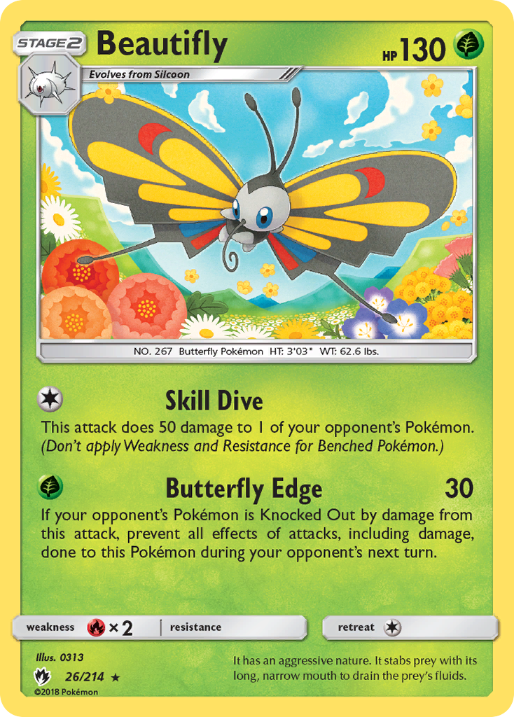Beautifly - Lost Thunder - #26 - Pokemon TCG card