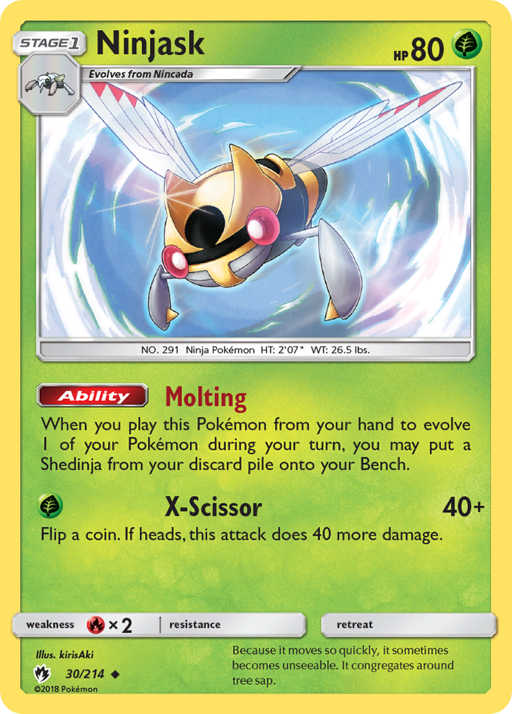 Ninjask - Lost Thunder - #30 - Pokemon TCG card