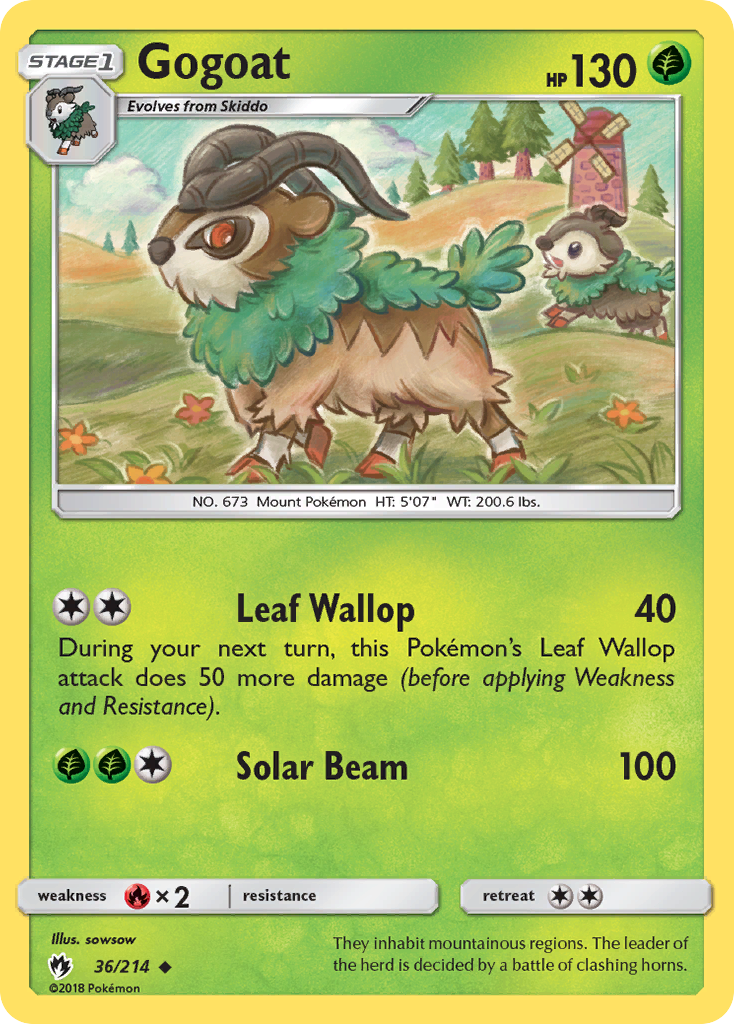 Gogoat - Lost Thunder - #36 - Pokemon TCG card