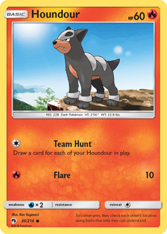 Houndour #45 Houndour - Lost Thunder - #45 - Pokemon TCG card