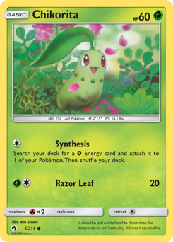 Chikorita #5 Chikorita - Lost Thunder - #5 - Pokemon TCG card