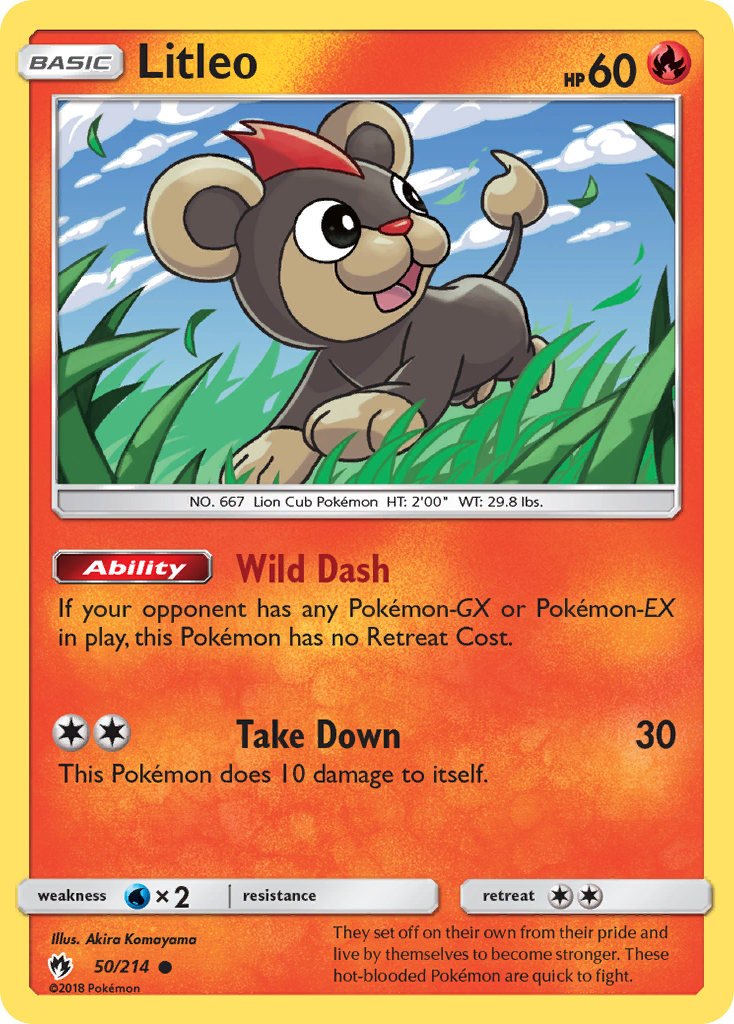 Litleo - Lost Thunder - #50 - Pokemon TCG card