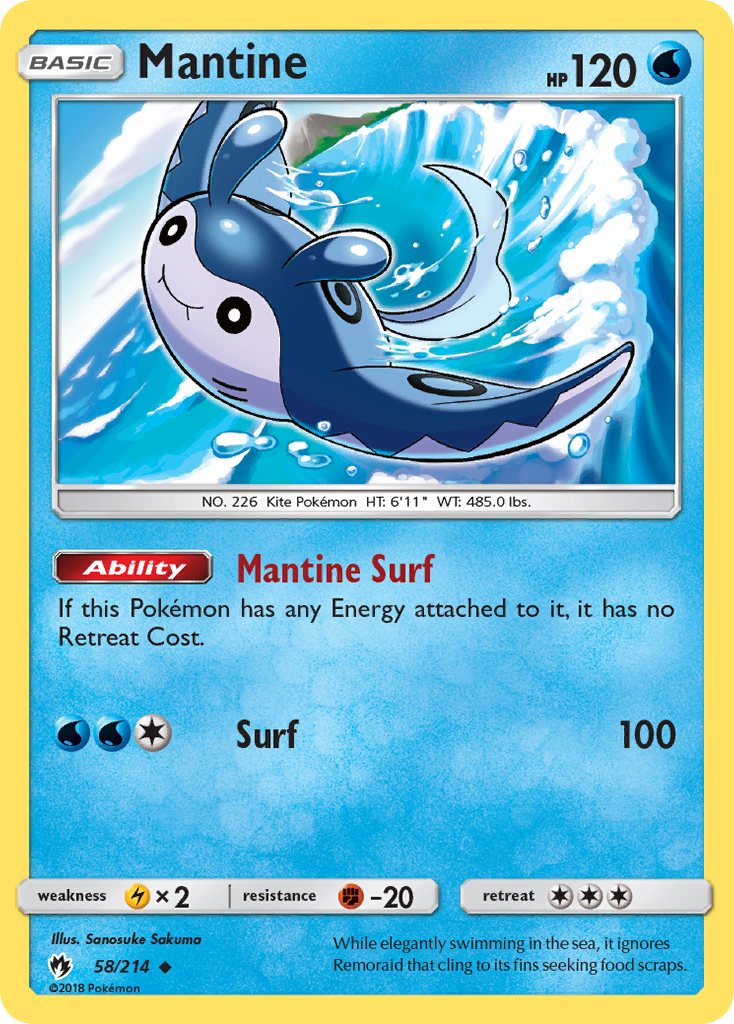 Mantine - Lost Thunder - #58 - Pokemon TCG card