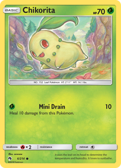 Chikorita #6 Chikorita - Lost Thunder - #6 - Pokemon TCG card