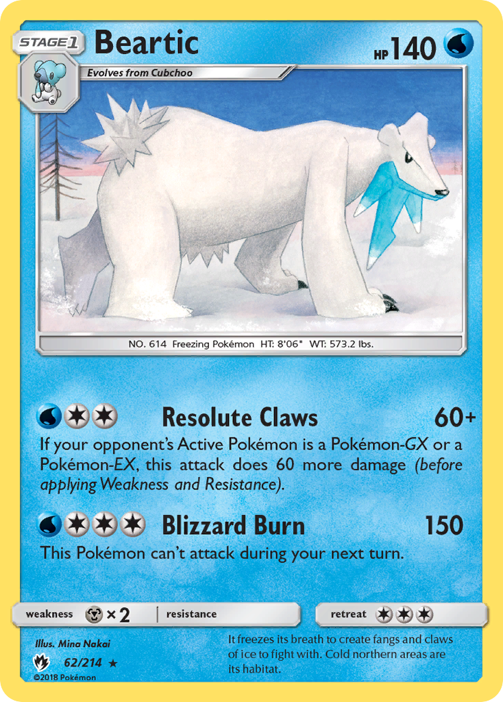 Beartic - Lost Thunder - #62 - Pokemon TCG card