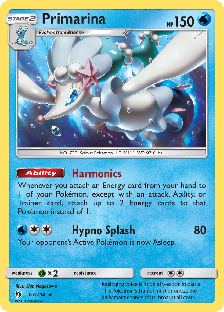 Primarina - Lost Thunder - #67 - Pokemon TCG card