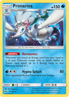 Primarina #67 Primarina - Lost Thunder - #67 - Pokemon TCG card