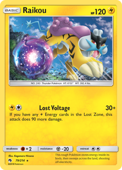 Raikou #79 Raikou - Lost Thunder - #79 - Pokemon TCG card