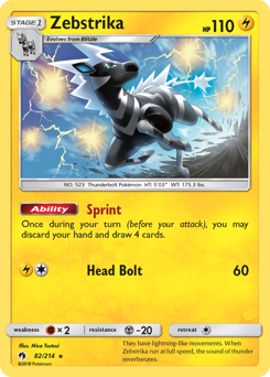Zebstrika #82 Zebstrika - Lost Thunder - #82 - Pokemon TCG card