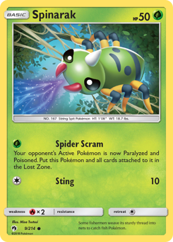 Spinarak - Lost Thunder - #9 - Pokemon TCG card