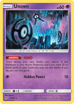 Unown #91 Unown - Lost Thunder - #91 - Pokemon TCG card