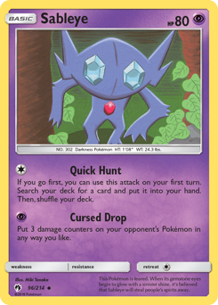 Sableye #96 Sableye - Lost Thunder - #96 - Pokemon TCG card