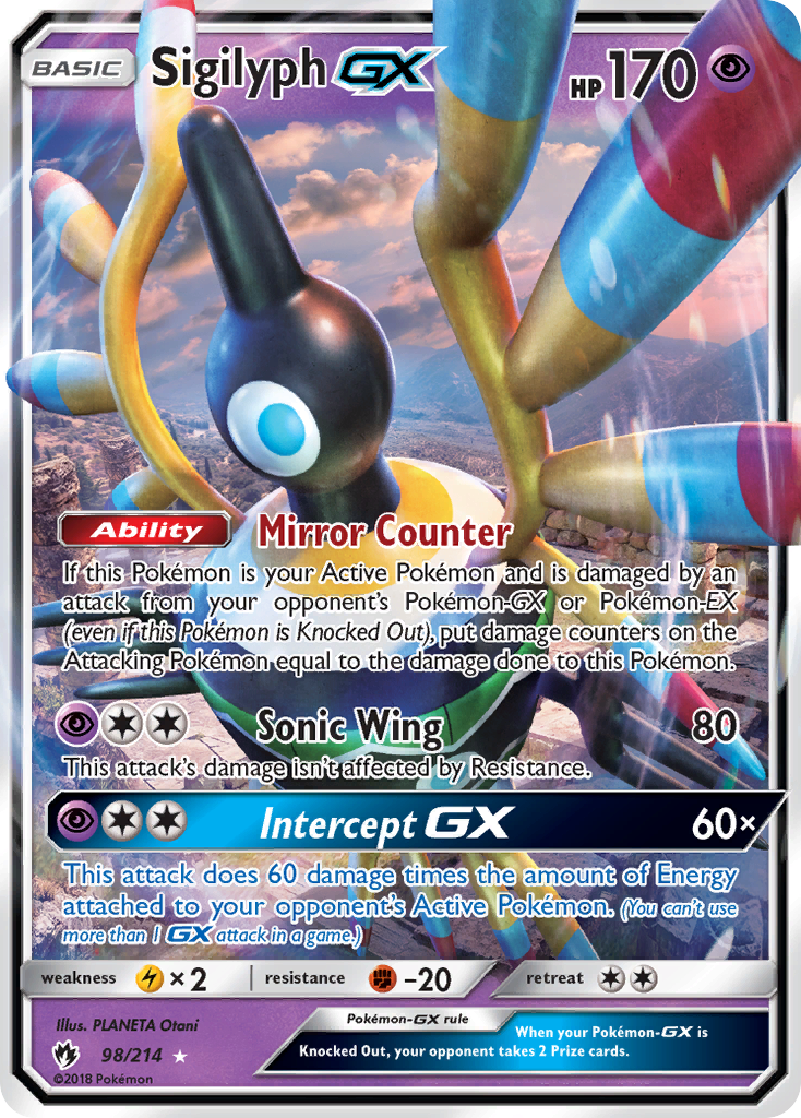 Sigilyph-GX - Lost Thunder - #98 - Pokemon TCG card