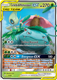 Celebi & Venusaur-GX #1 Celebi & Venusaur-GX - Team Up - #1 - Pokemon TCG card