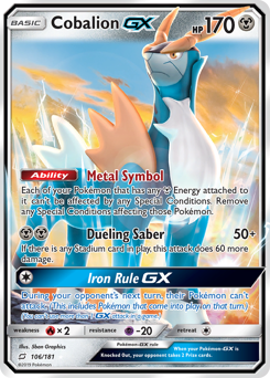 Cobalion-GX #106 Cobalion-GX - Team Up - #106 - Pokemon TCG card