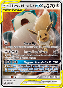Eevee & Snorlax-GX - Team Up - #120 - Pokemon TCG card