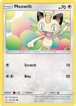 Meowth #125 Meowth - Team Up - #125 - Pokemon TCG card