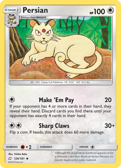 Persian #126 Persian - Team Up - #126 - Pokemon TCG card