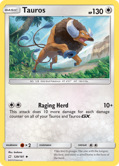 Tauros - Team Up - #129 - Pokemon TCG card