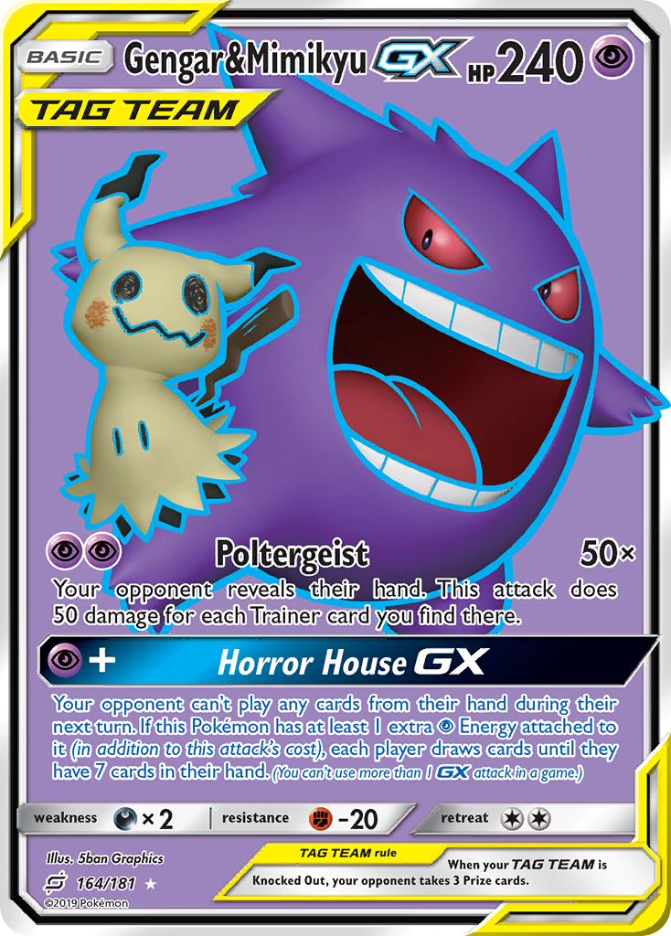 Gengar & Mimikyu-GX - Team Up - #164 - Pokemon TCG card