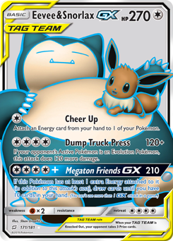 Eevee & Snorlax-GX - Team Up - #171 - Pokemon TCG card