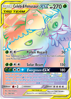 Celebi & Venusaur-GX #182 Celebi & Venusaur-GX - Team Up - #182 - Pokemon TCG card