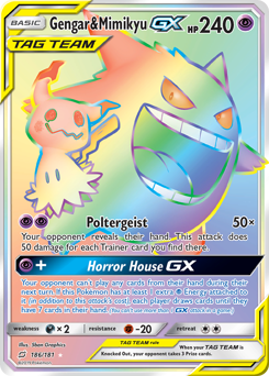Gengar & Mimikyu-GX #186 Gengar & Mimikyu-GX - Team Up - #186 - Pokemon TCG card