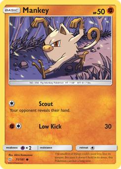 Mankey #71 Mankey - Team Up - #71 - Pokemon TCG card