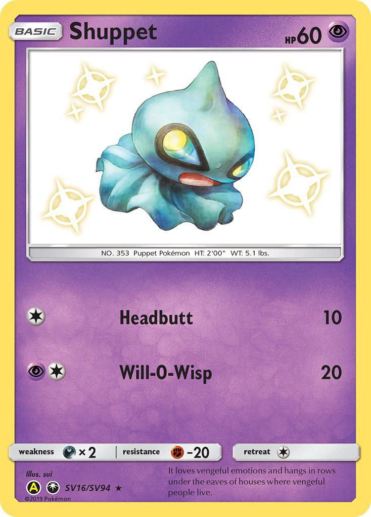 Shuppet - Hidden Fates Shiny Vault - #SV16 - Pokemon TCG card